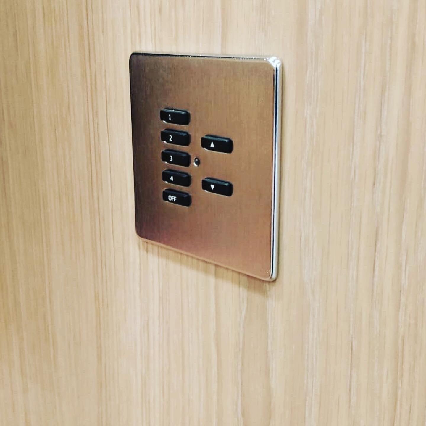 Rako keypad mounted on to a wall