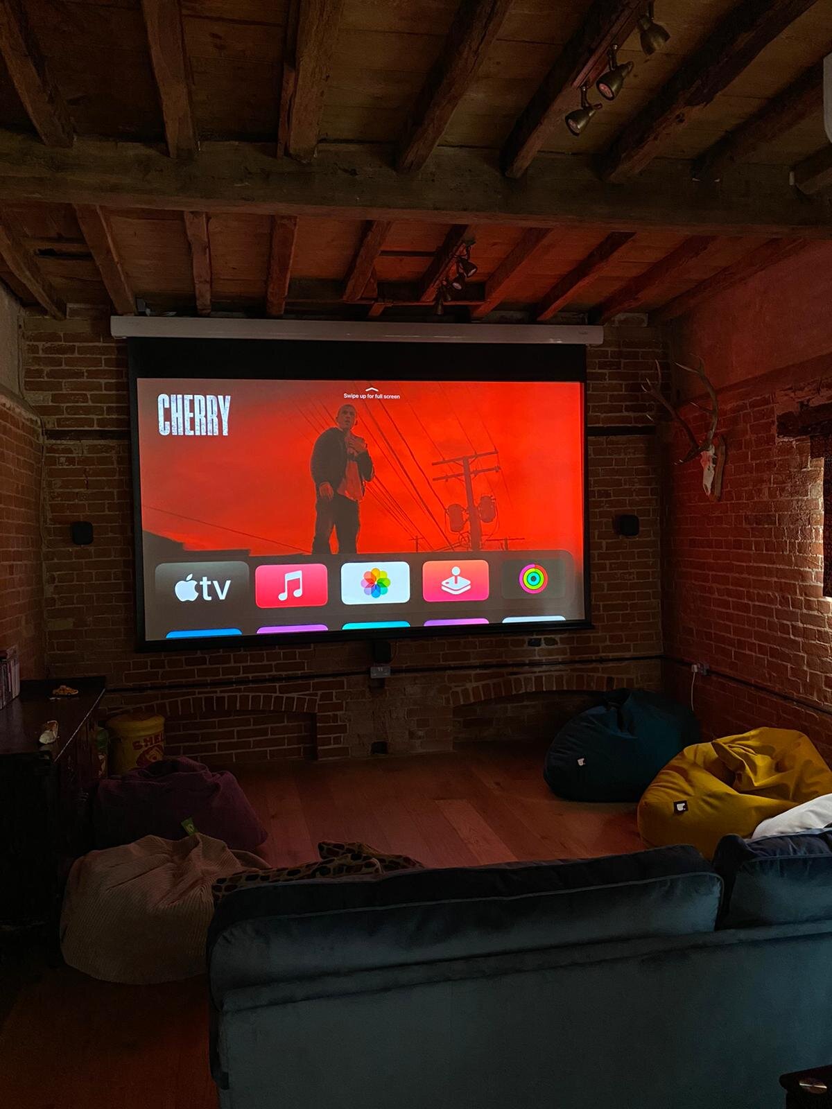 Suffolk home cinema, projector screen