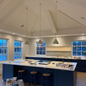 Integrated Audio-Visual System in Modern Kitchen